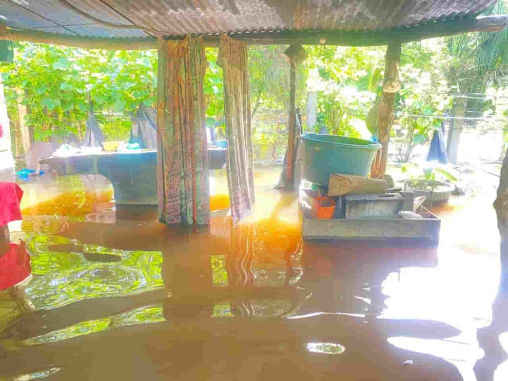 Inundación en viviendas de Mazatenango, Suchitepéquez, Guatemala.