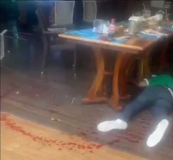 Escena de la balacera en restaurante de zona 10 en Ciudad de Guatemala.